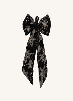 Anna + Nina - Moño Decorativo de Noche Estrellada de Terciopelo | Negro