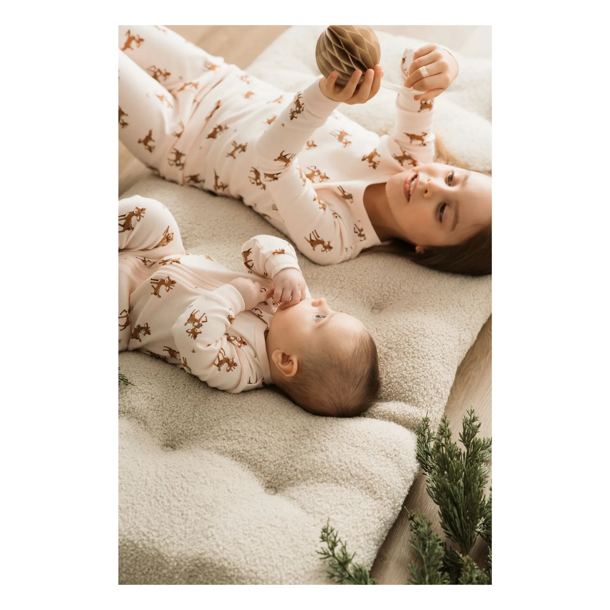Petit Lem - Pijama con pies de algodón orgánico Rennes | Rosa pálido