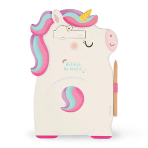 Legami - Pizarra LCD portátil de cartón con unicornio - Tablero de bocetos mágico