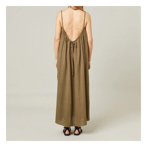 Maison Saint Julien - Vestido de gasa de algodón Palm Beach | Caqui
