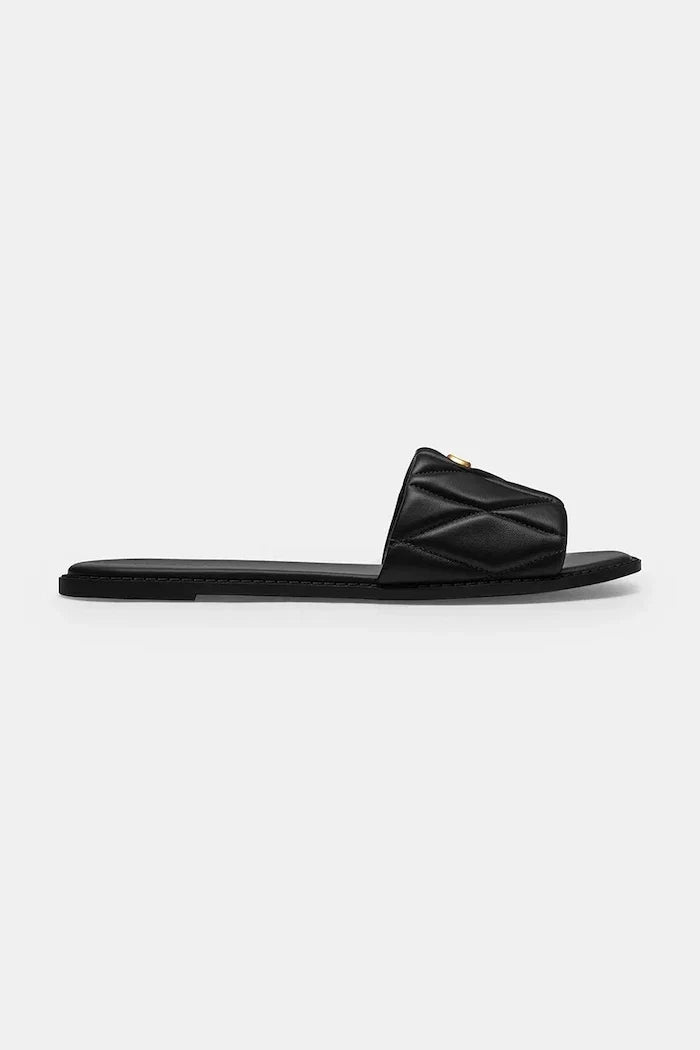 Sandalias planas de cuero acolchadas para mujer Coach Holly