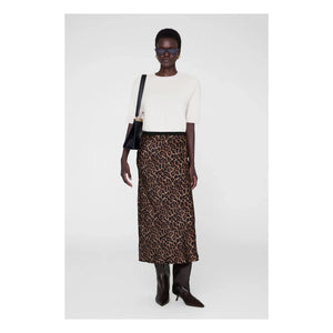 Anine Bing - Falda Larga de Seda Estampado Leopardo | Leopardo