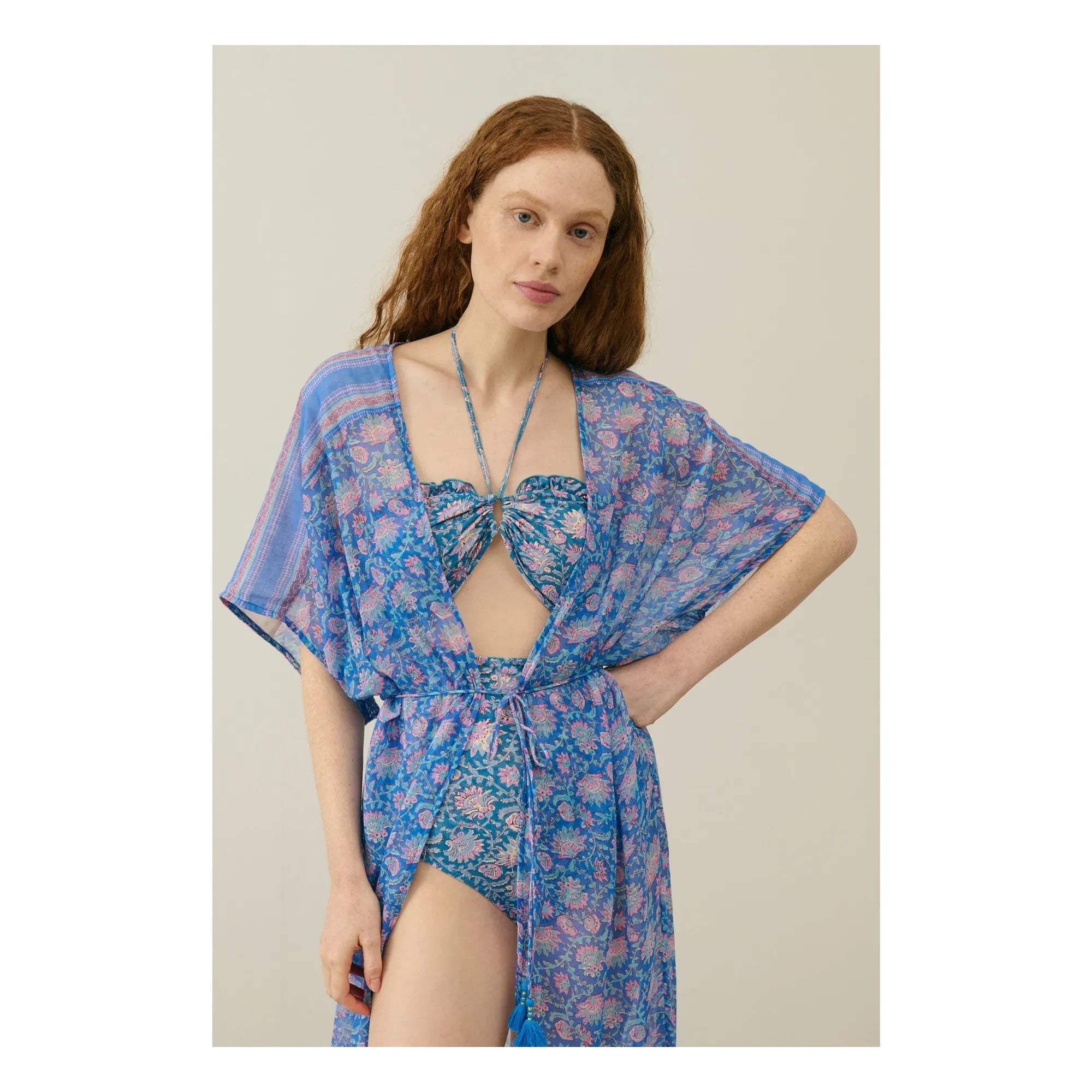 Louise Misha - Kimono Chill Algodón Orgánico - Colección Mujer | Azul
