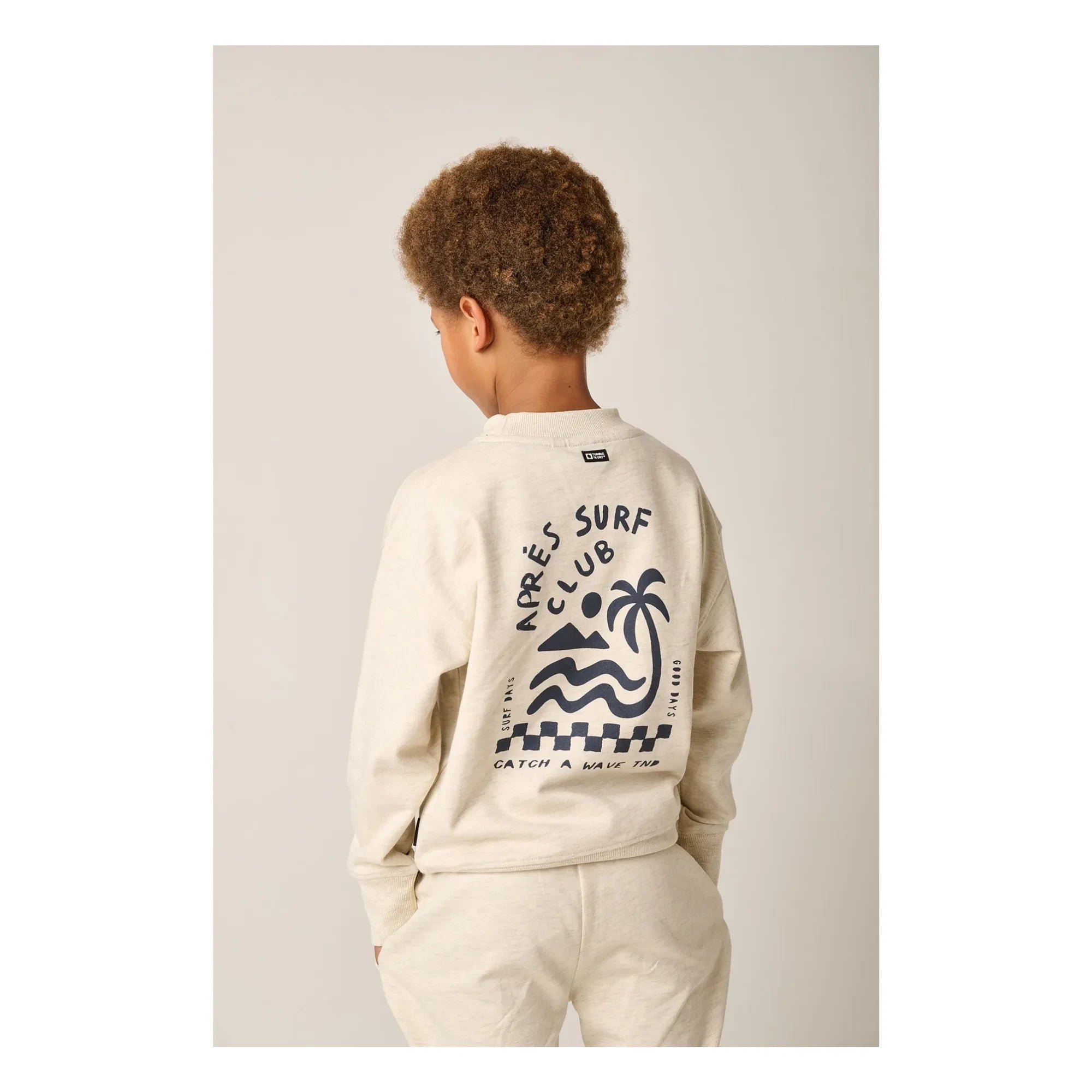 Tumble N'Dry - Sudadera oversize de algodón orgánico Seashore | Blanco jaspeado