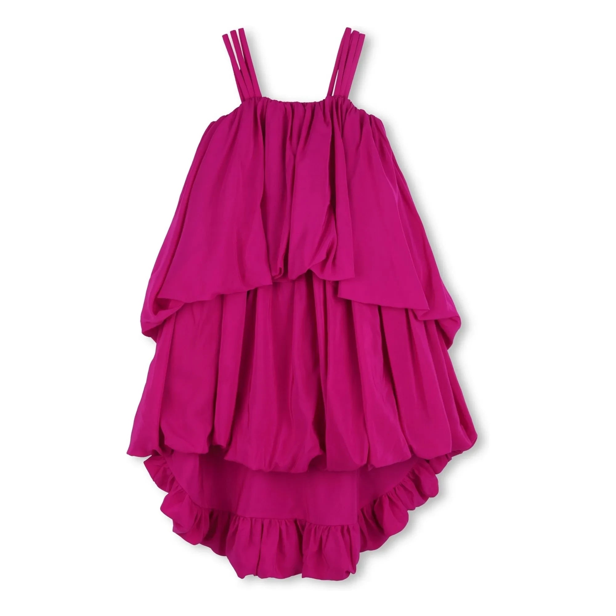Chloé - Vestido de crepé satinado con volumen | Fucsia