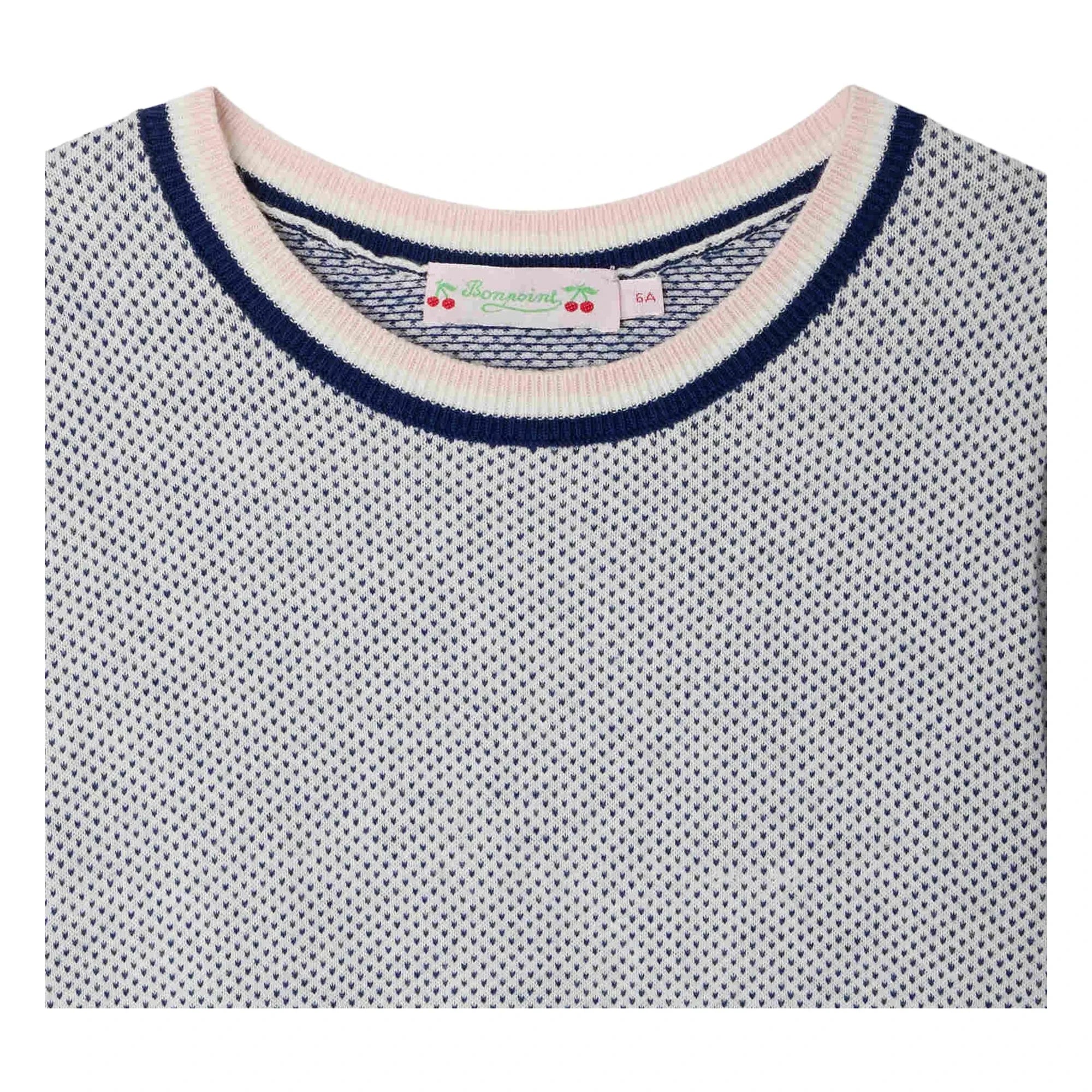 Bonpoint - Camiseta de punto fino Limette Algodón orgánico | Azul