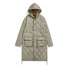 Taion - Chaqueta larga militar con capucha | Mocha