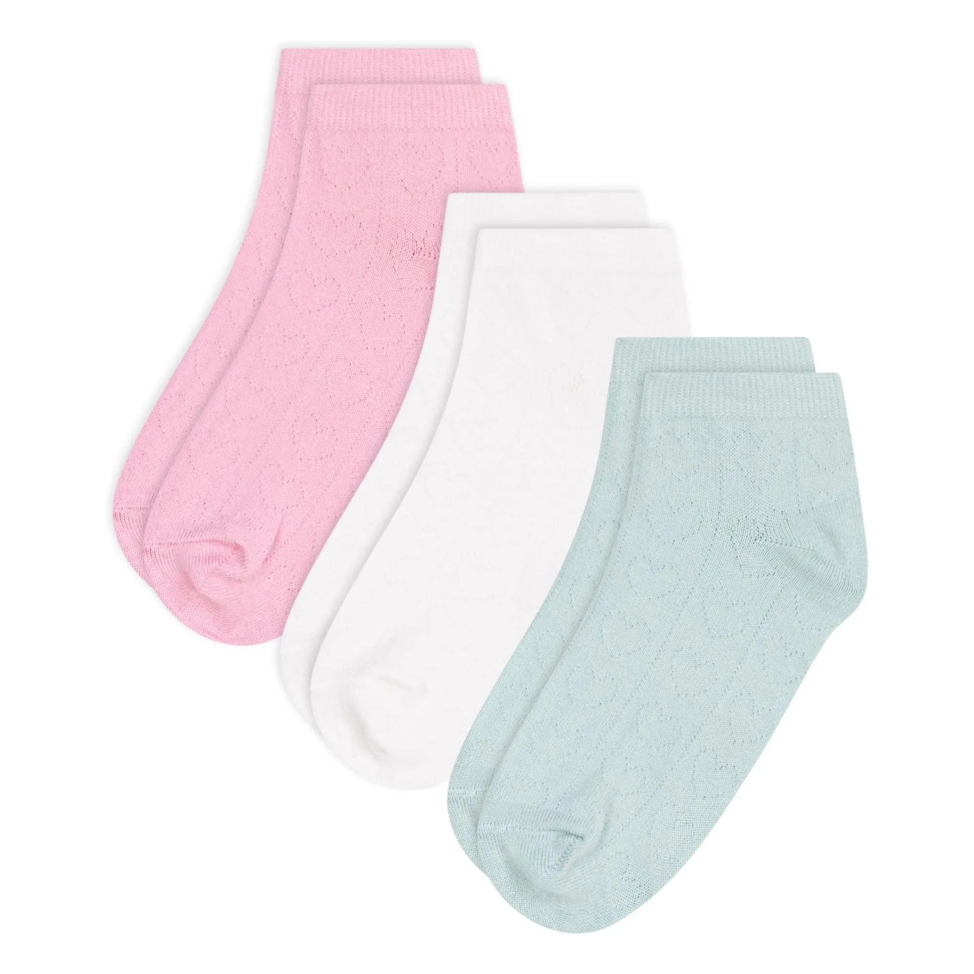 Petit Bateau - Set de 3 pares de calcetines bajos perforados | Rosa