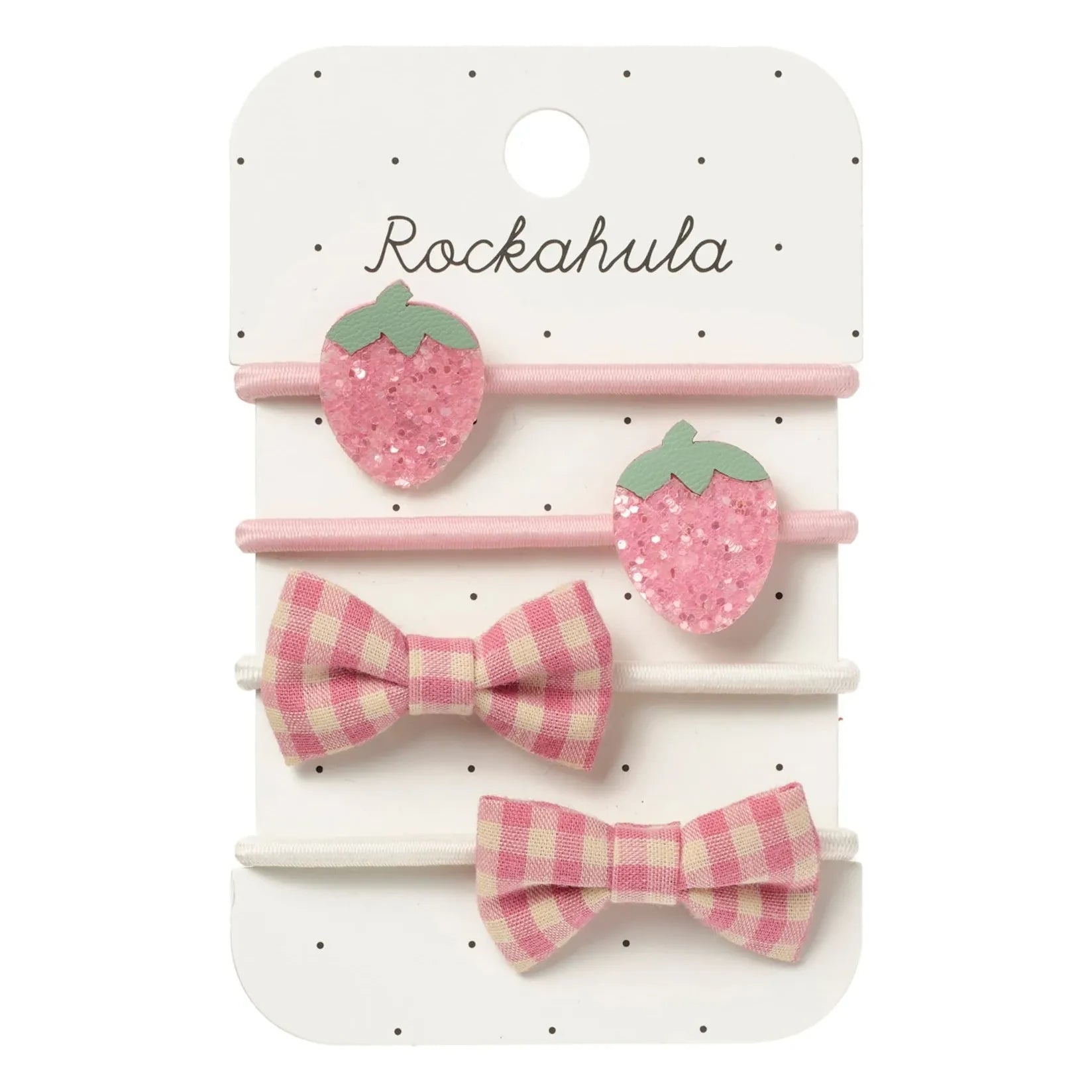 Rockahula Kids - Set de 4 Pasadores con Fresas | Rosa Claro