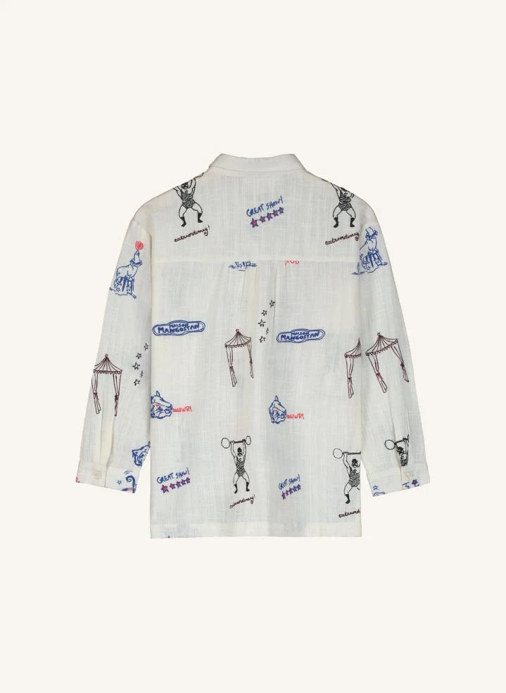 Maison Mangostan - Camisa de algodón orgánico Circus | Burdeos