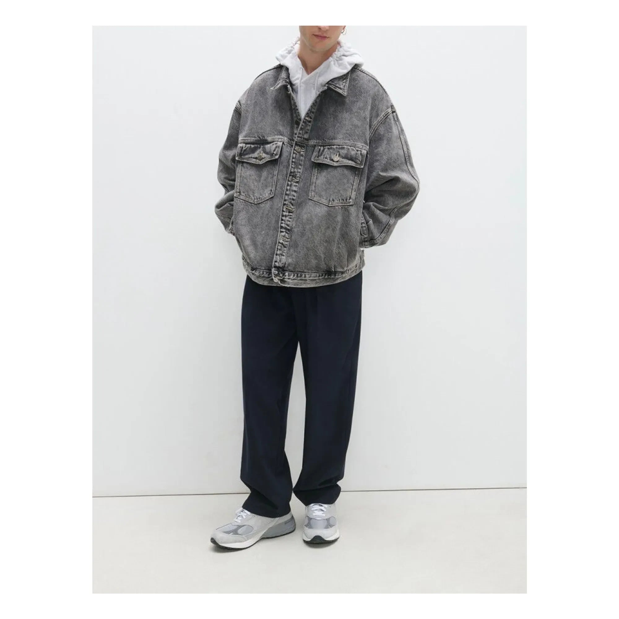 American Vintage - Chaquetas de algodón YopDay-B | Gris oscuro jaspeado