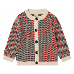 FUB - Chaqueta de Punto Chevron de Lana Merina Cruda