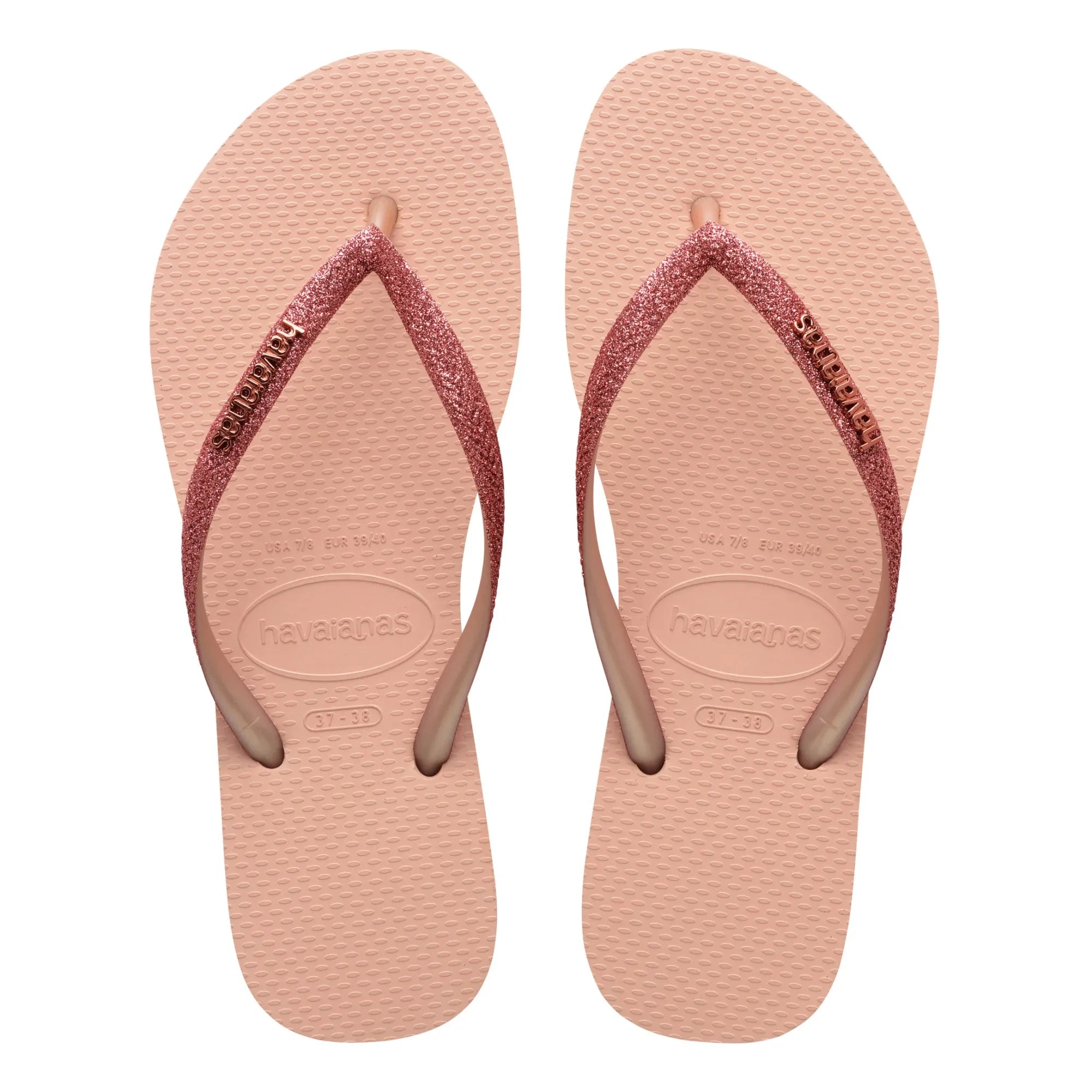 Havaianas - Chanclas de dedo finas con purpurina | Rosa