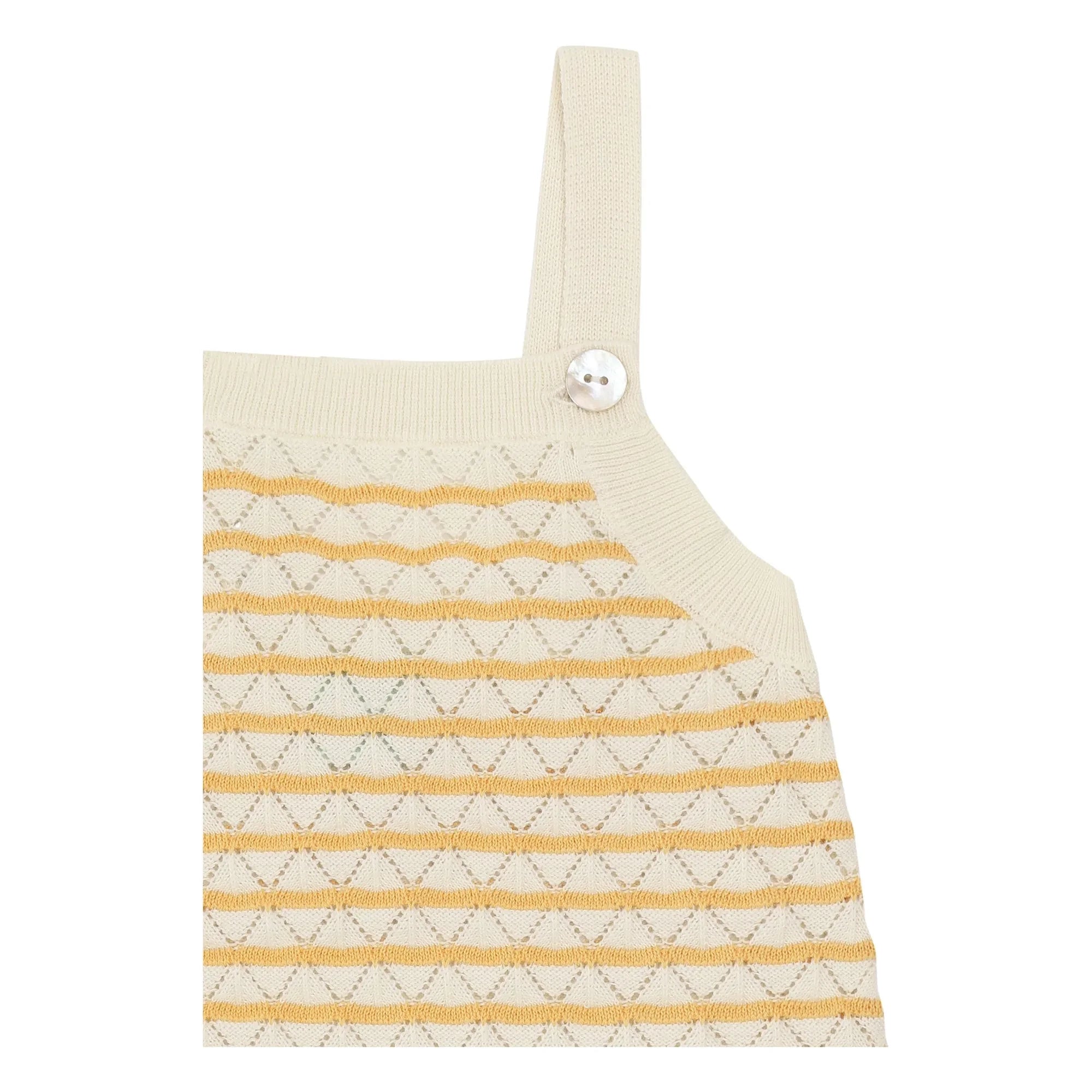 FUB - Bolsa tote pointelle de algodón orgánico a rayas | Amarillo