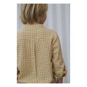 Lililotte - Camisa Côme Seersucker de Algodón Orgánico a Cuadros | Amarillo
