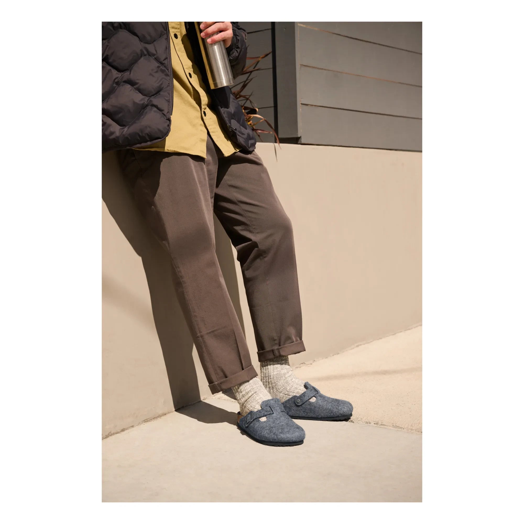 BIRKENSTOCK - Sandalias Boston Horma Estándar - Colección Adulto | Gris carbón