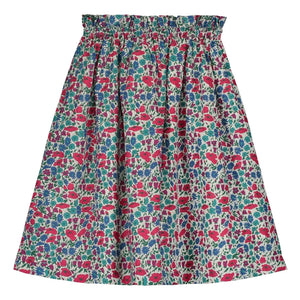 Tangerine - Falda Midi con Estampado Floral y Cintura Elástica | Rojo Frambuesa