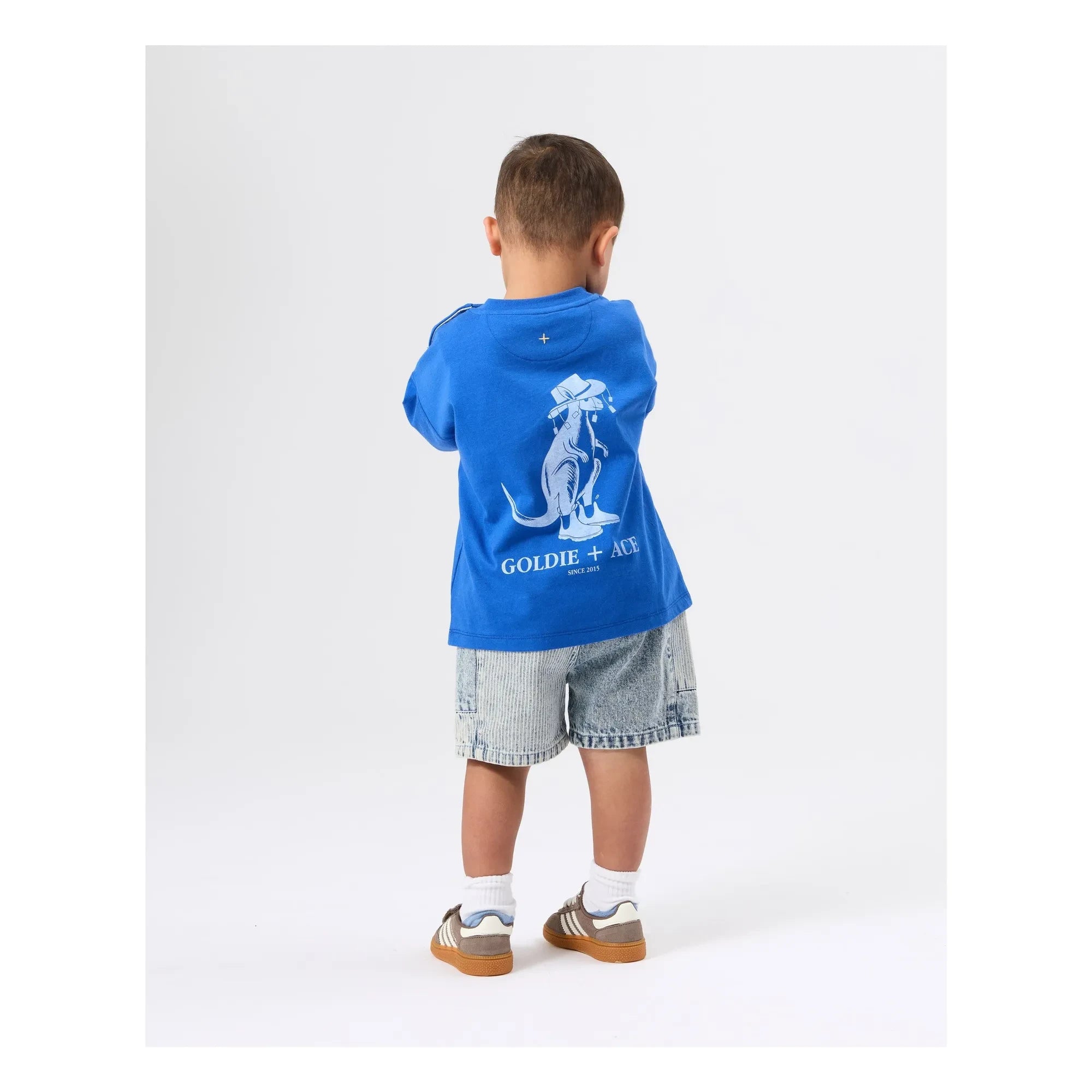 Goldie + Ace - Pantalones cortos vaqueros a rayas | Azul