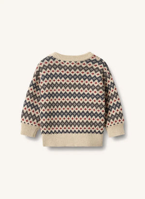 Wheat - Jersey jacquard para bebé Harlow de algodón orgánico | Beige