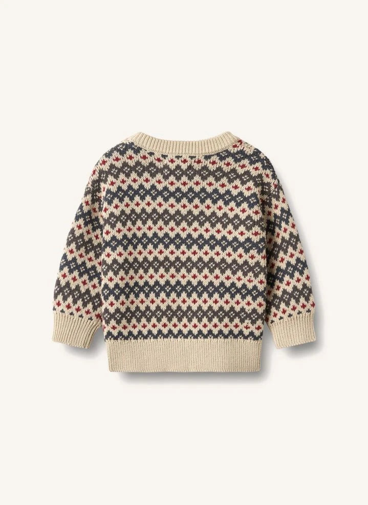 Wheat - Jersey jacquard para bebé Harlow de algodón orgánico | Beige