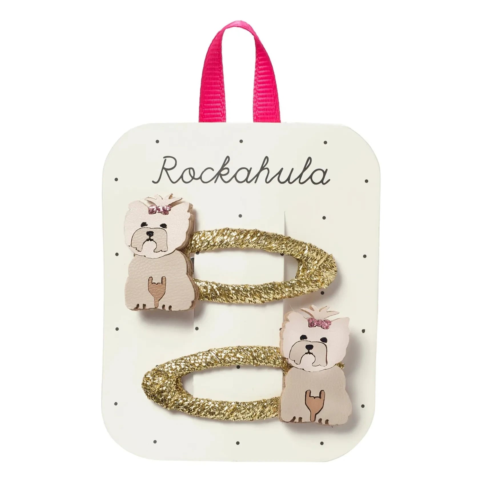 Rockahula Kids - Set de 2 horquillas Penelope con perro | Dorado