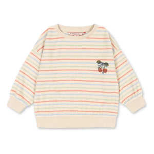 Konges Sløjd - Sudadera Itty a Rayas con Cordón Algodón Orgánico | Crudo