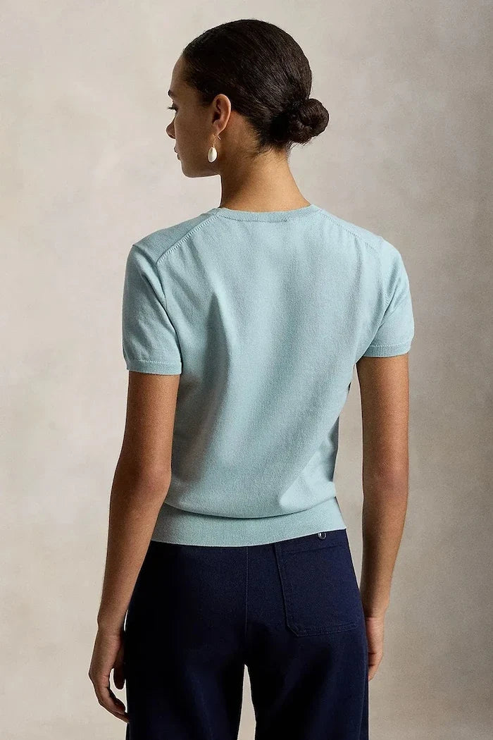 Suéter de algodón de manga corta para mujer Polo Ralph Lauren