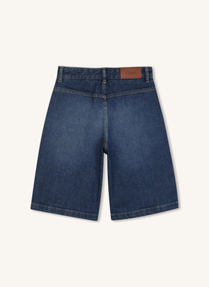 Chloé - Pantalones cortos de algodón orgánico con bolsillos de jean | Azul
