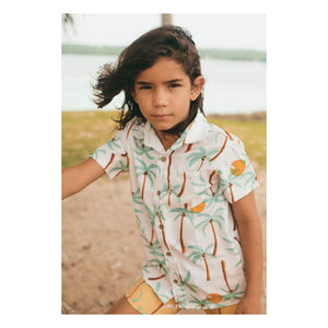 Pepita & Me - Guayabera Palm Camisa de manga corta | Marfil