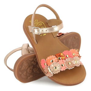 Pom d'Api - Sandalias Plagette Multi Flo | Rojo cobre