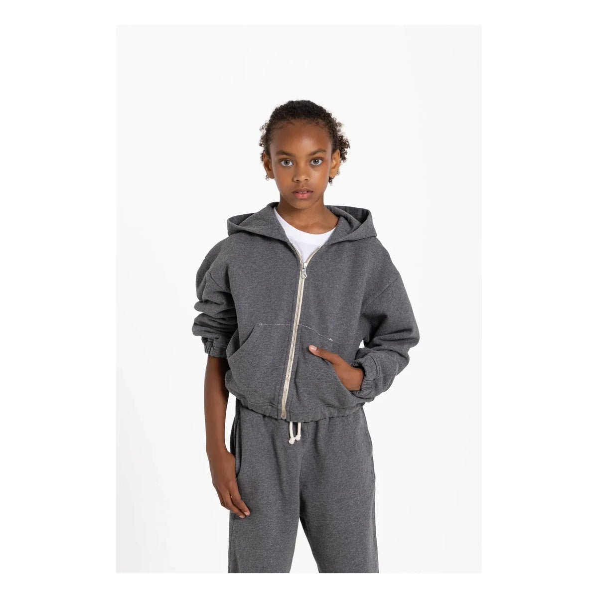Smallable Kid - Sudadera con Capucha de Algodón Orgánico Kaightleridge | Gris Melange