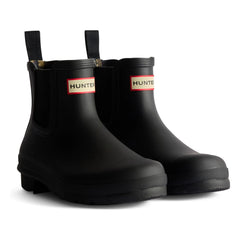 Hunter - Botines Chelsea de caucho con tartán original | Negro