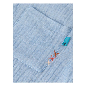 Scotch & Soda - Camisa tipo Polo Chambray | Azul Claro