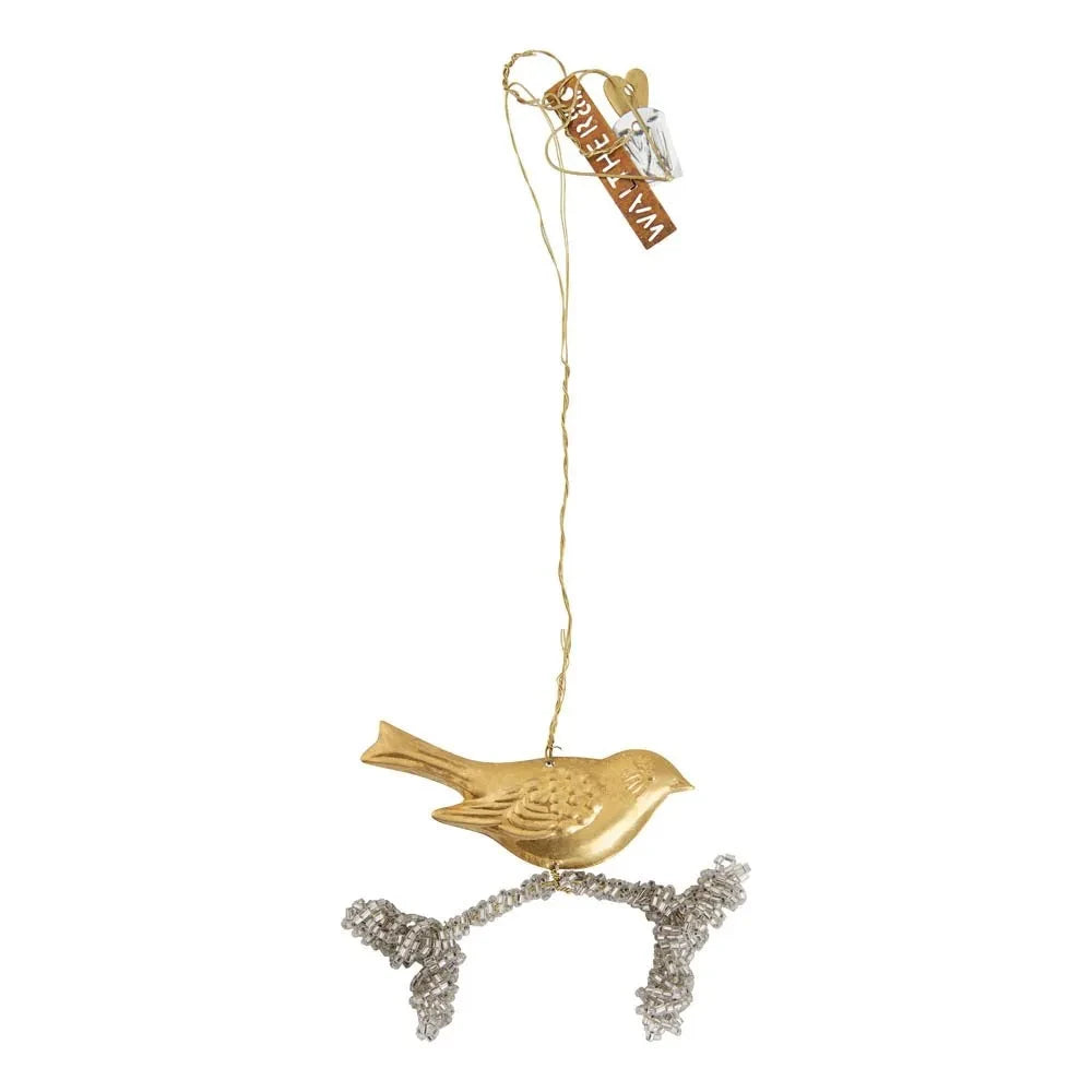 Walther & Co - Pájaro dorado colgante de 3,5 cm