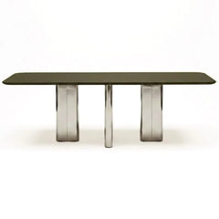 Gabrielle Paris - Mesa de comedor de madera lacada Chrysoline | Caqui