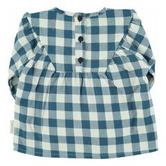 Piupiuchick - Blusa de cuadros de algodón orgánico | Azul