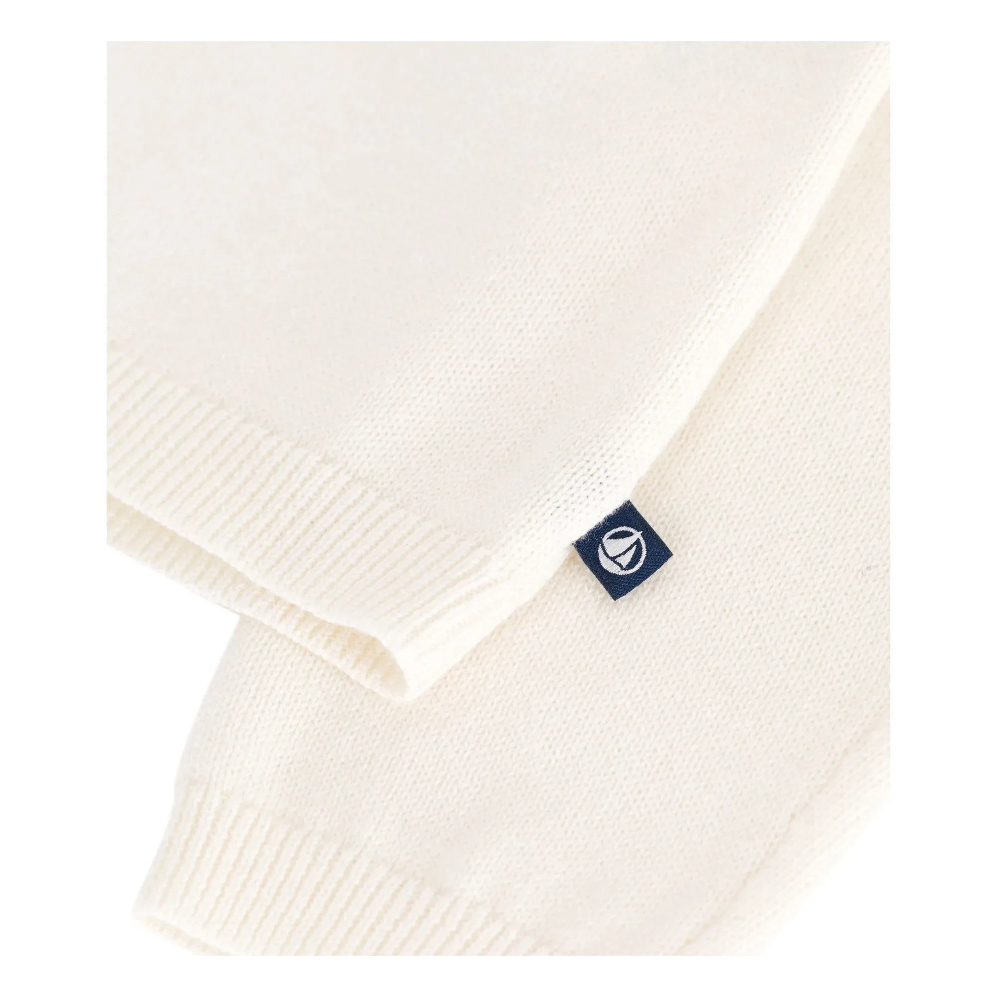Petit Bateau - Chaleco con cuello de lana brillante | Crudo