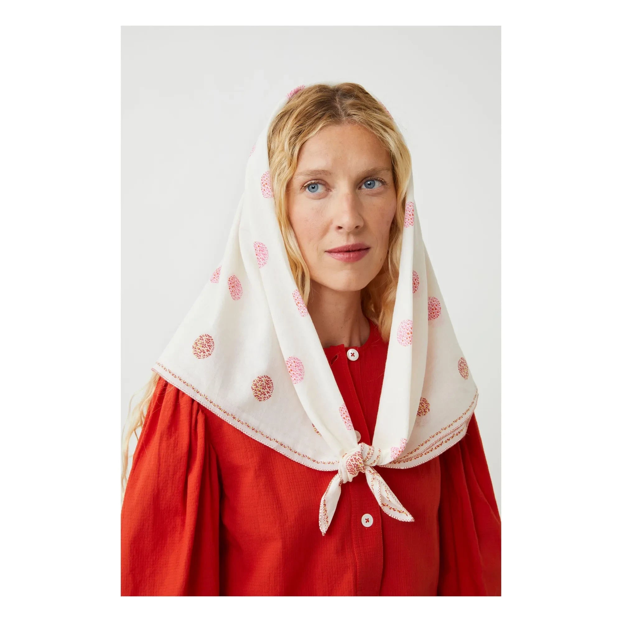 Moismont - Foulard de perlas N°820 Algodón | Blanco