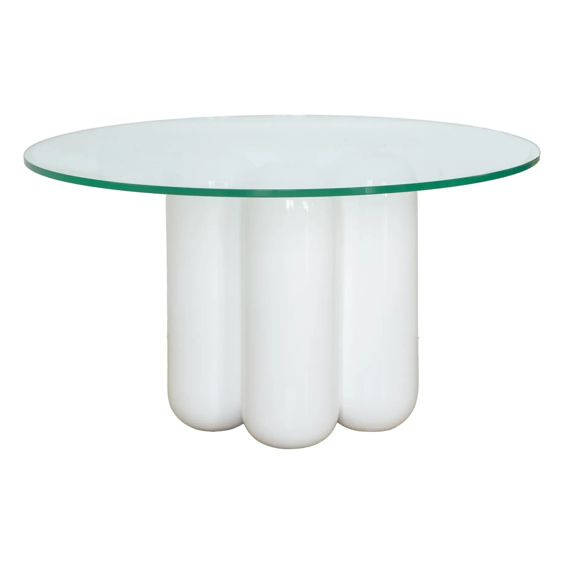 Cosin - Mesa auxiliar con tapa de cristal | Blanco