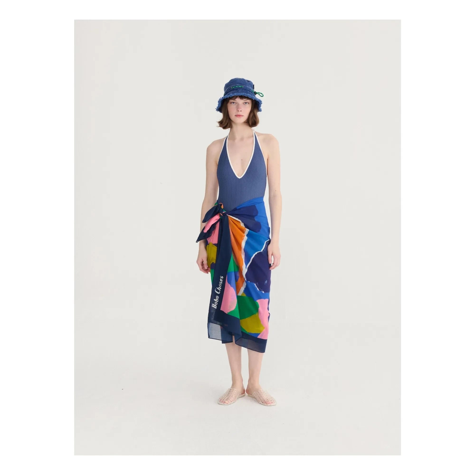 Bobo Choses - Sarong de Algodón Reciclado Blooming Color | Azul