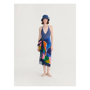Bobo Choses - Sarong de Algodón Reciclado Blooming Color | Azul
