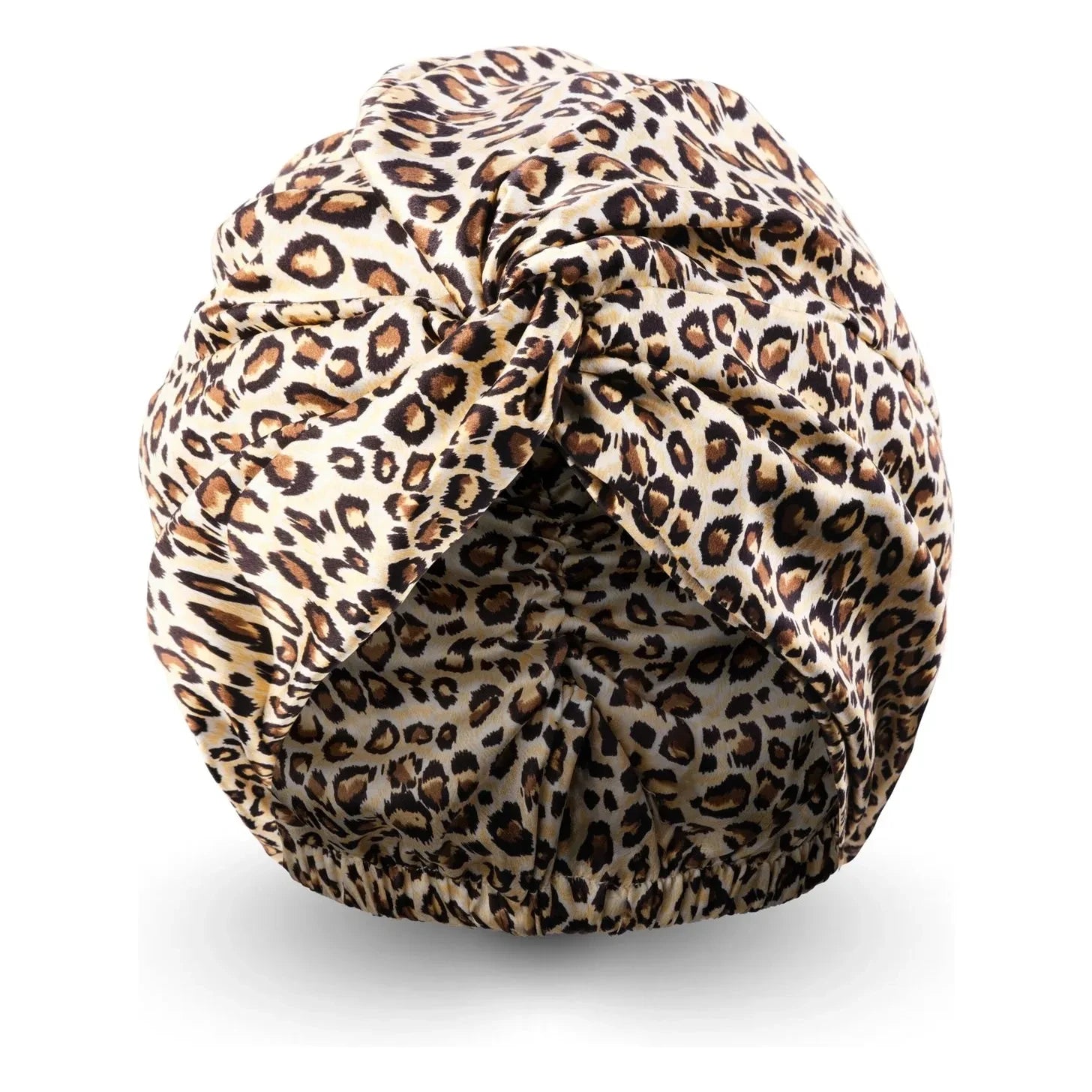 Emily's Pillow - Turbante de seda de mora con estampado de leopardo