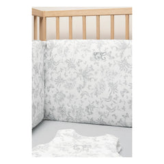Tartine et Chocolat - Protector de cuna Toile de Jouy | Gris