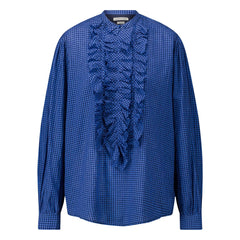 Laurence Bras - Blusa de Cuadros Gingham de Algodón Magrita | Azul