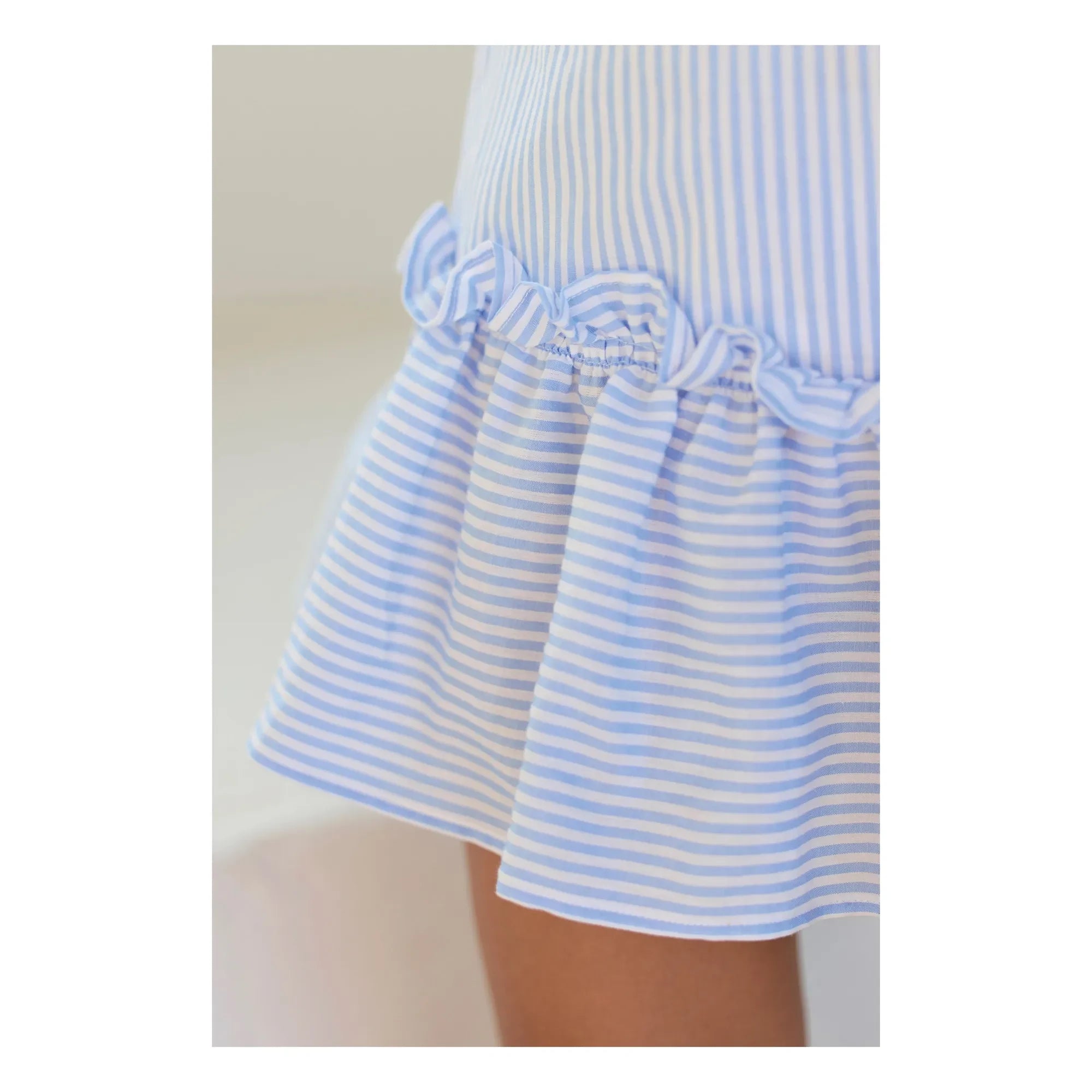 Tartine et Chocolat - Vestido de rayas con volantes | Azul