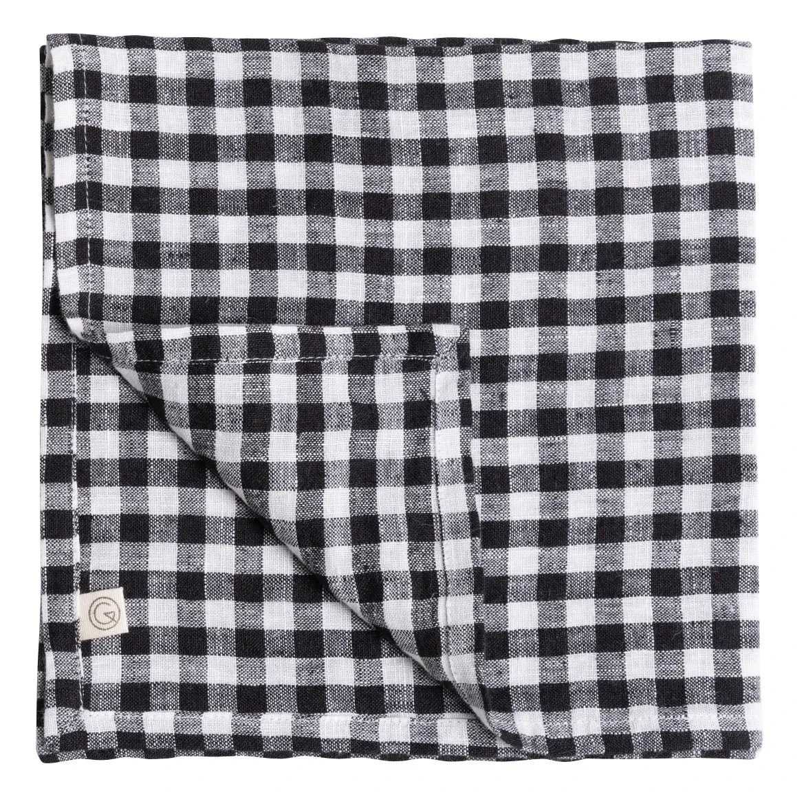 Gabrielle Paris - Servilleta de lino lavado Gingham | Negro