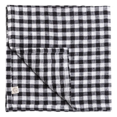 Gabrielle Paris - Servilleta de lino lavado Gingham | Negro