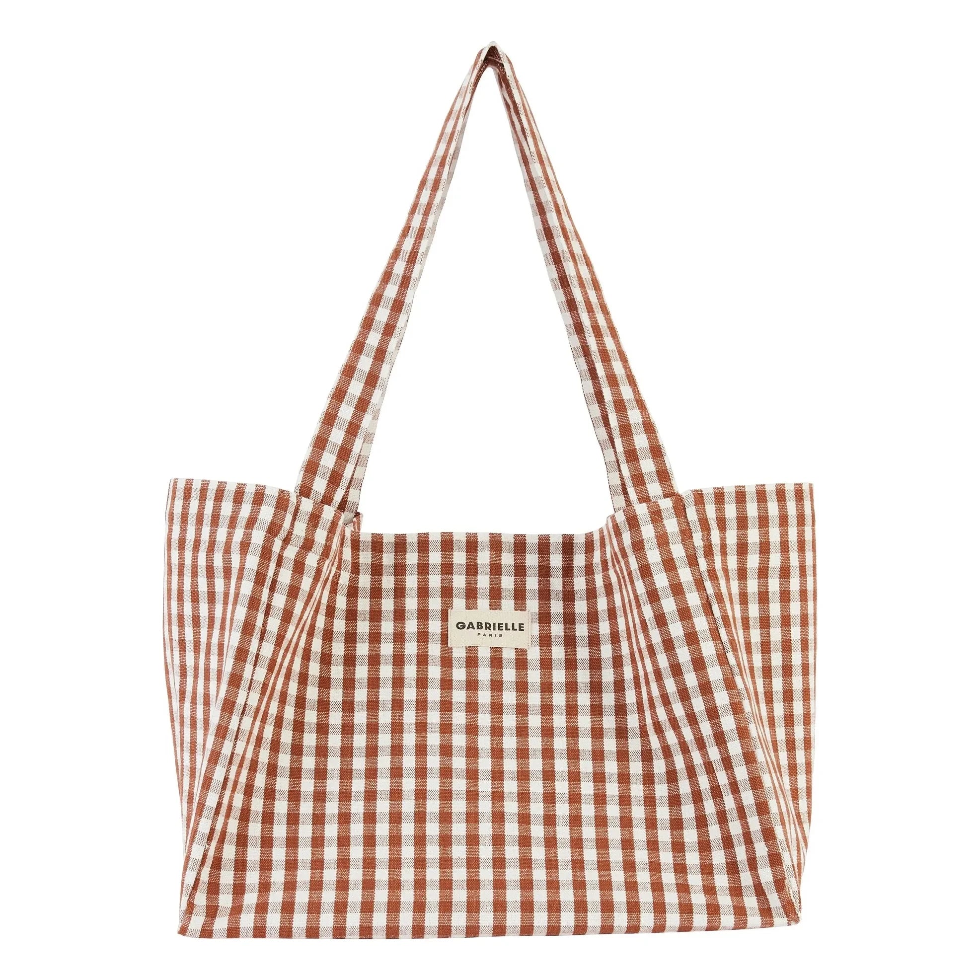 Gabrielle Paris - Bolso tote a cuadros Moka
