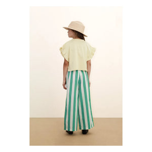 Tinycottons - Pantalón pequeño a rayas verdes