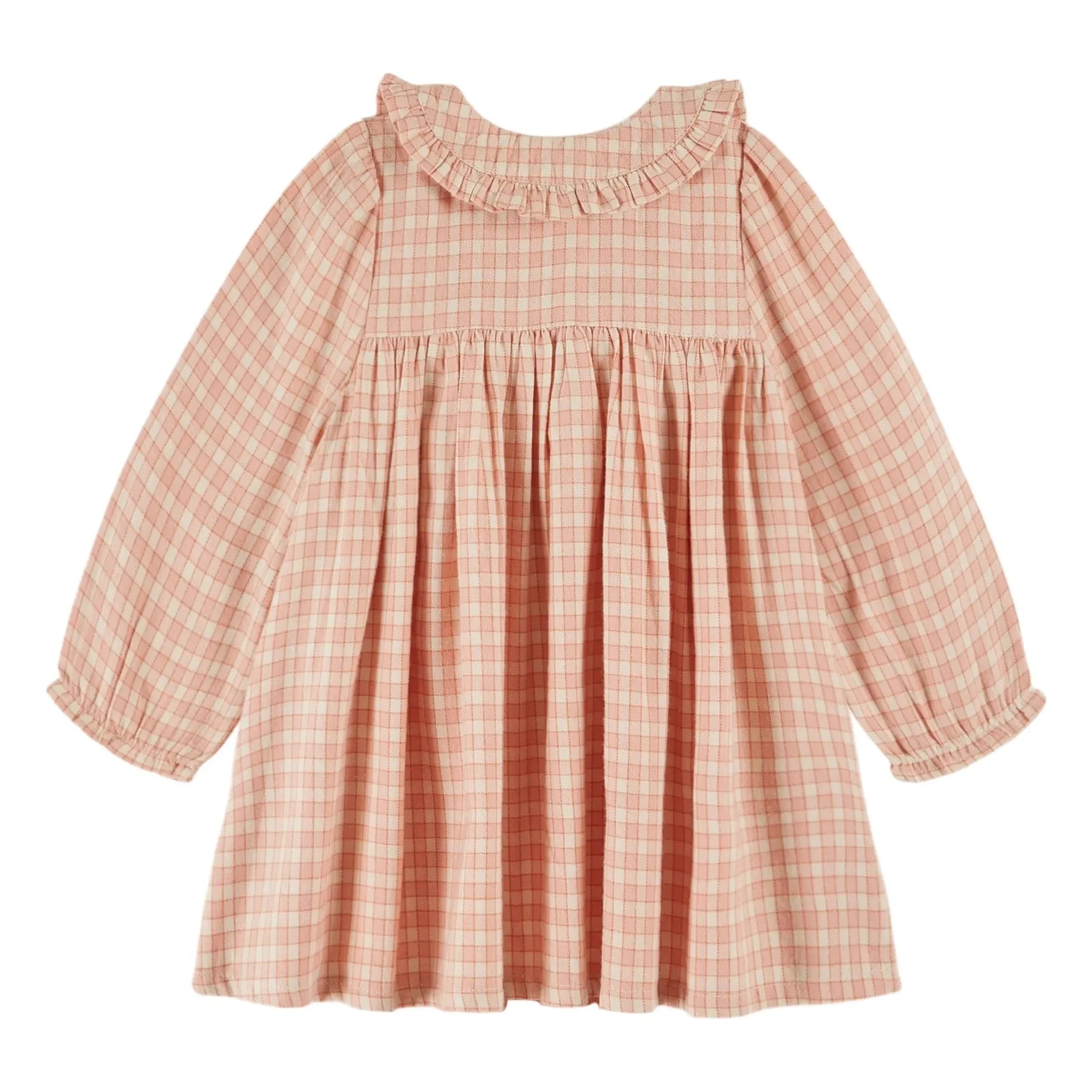 Emile et Ida - Vestido escolar a cuadros rosa pálido